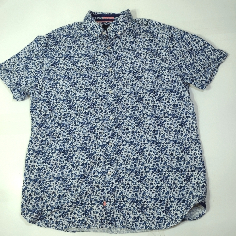 Denim And Flower Men's Blue and White Floral Shirt Size (L) - Picture 7 of 9